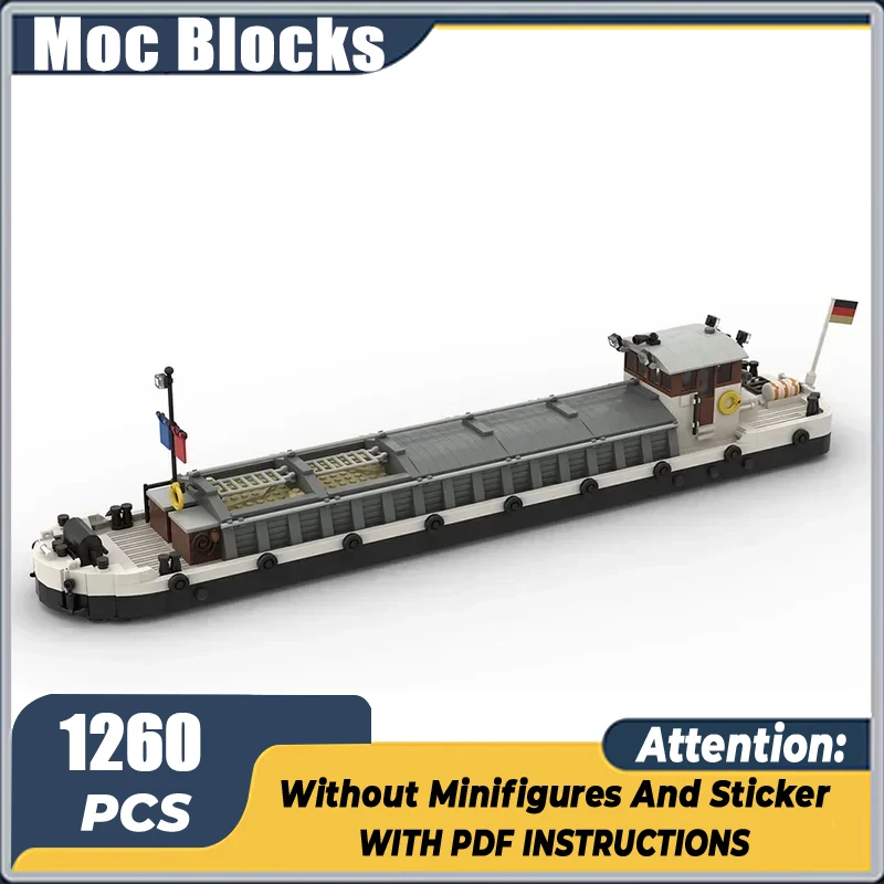 Moc Building Bricks City Cargo Ship Model Harbor Barge Boat Technology Modular Blocks Gifts Christmas Toys DIY Sets Assembly