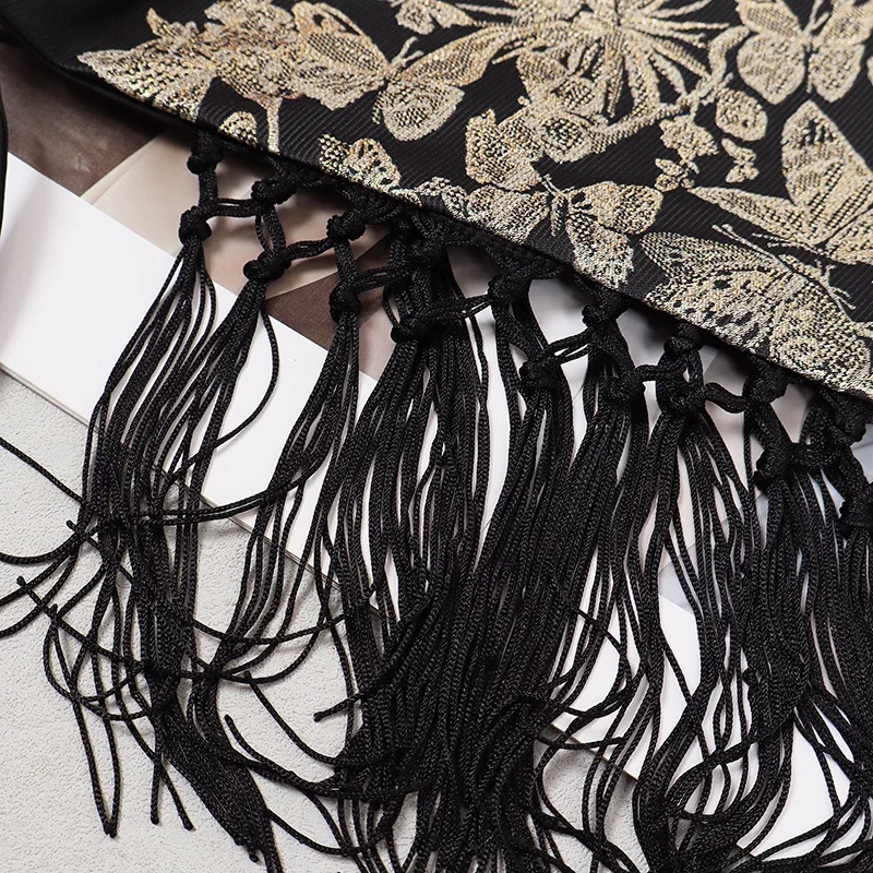 النمط الصيني المطرزة الثلاثي شرابة واسعة حزام مصمم Hanfu حزام المرأة قميص فستان اكسسوارات الديكور