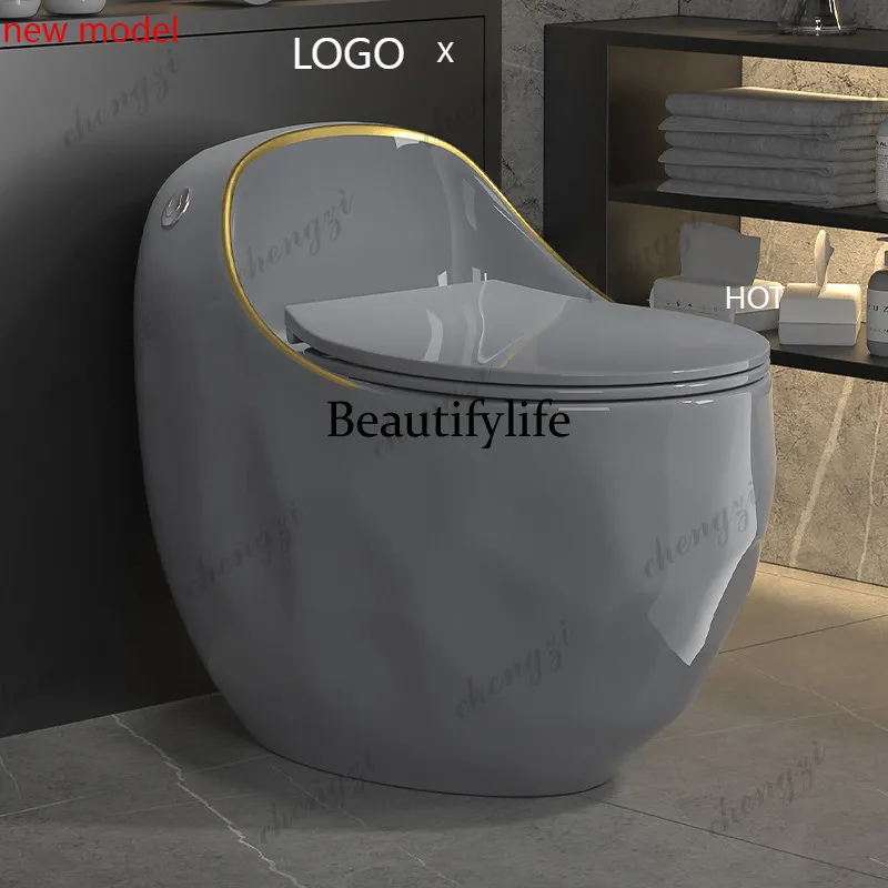 N138New household gray toilet modern light luxury creativity, toilet siphon large impulse small apartment silent