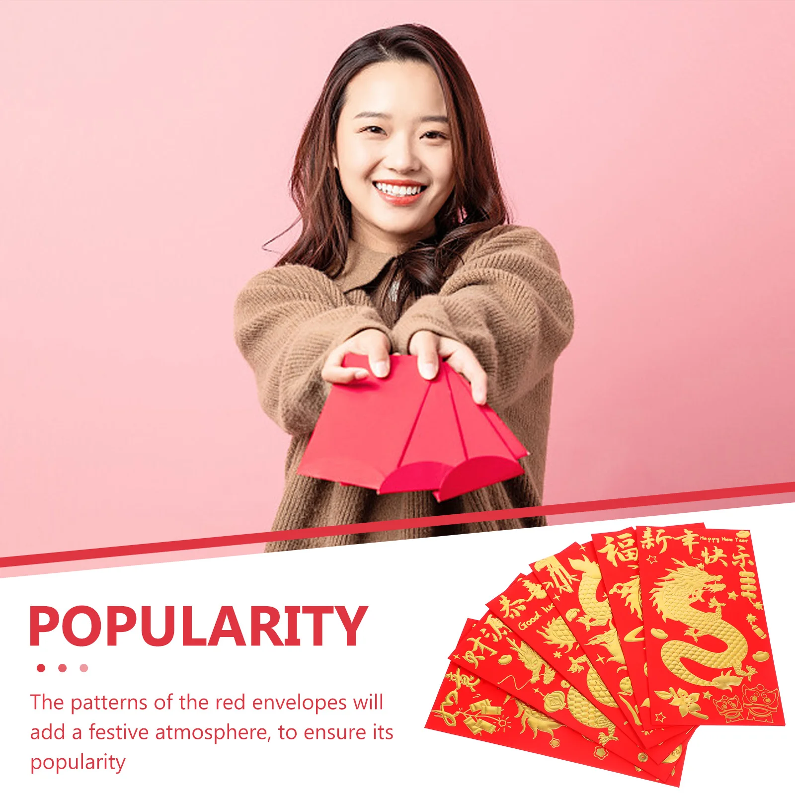 

30 Pcs Red Envelope Bag Chinese Wedding Money Pocket Lai Feng New Year Lucky Envelopes Paper Year's