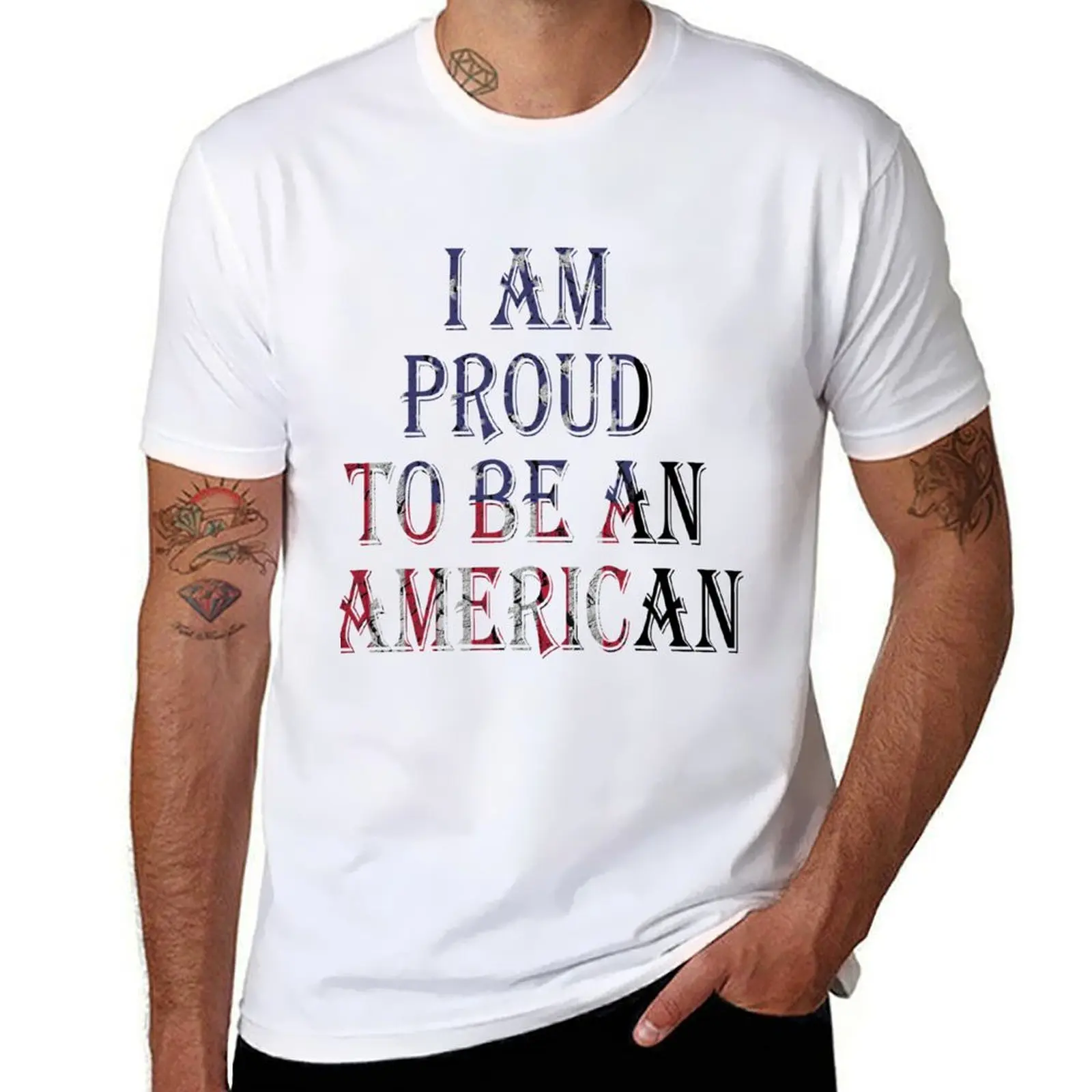 

I AM PROUD TO BE AN AMERICAN T-Shirt t shirt man luxury t shirt men 100% cotton luxury brand t shirt man cotton T-shirt