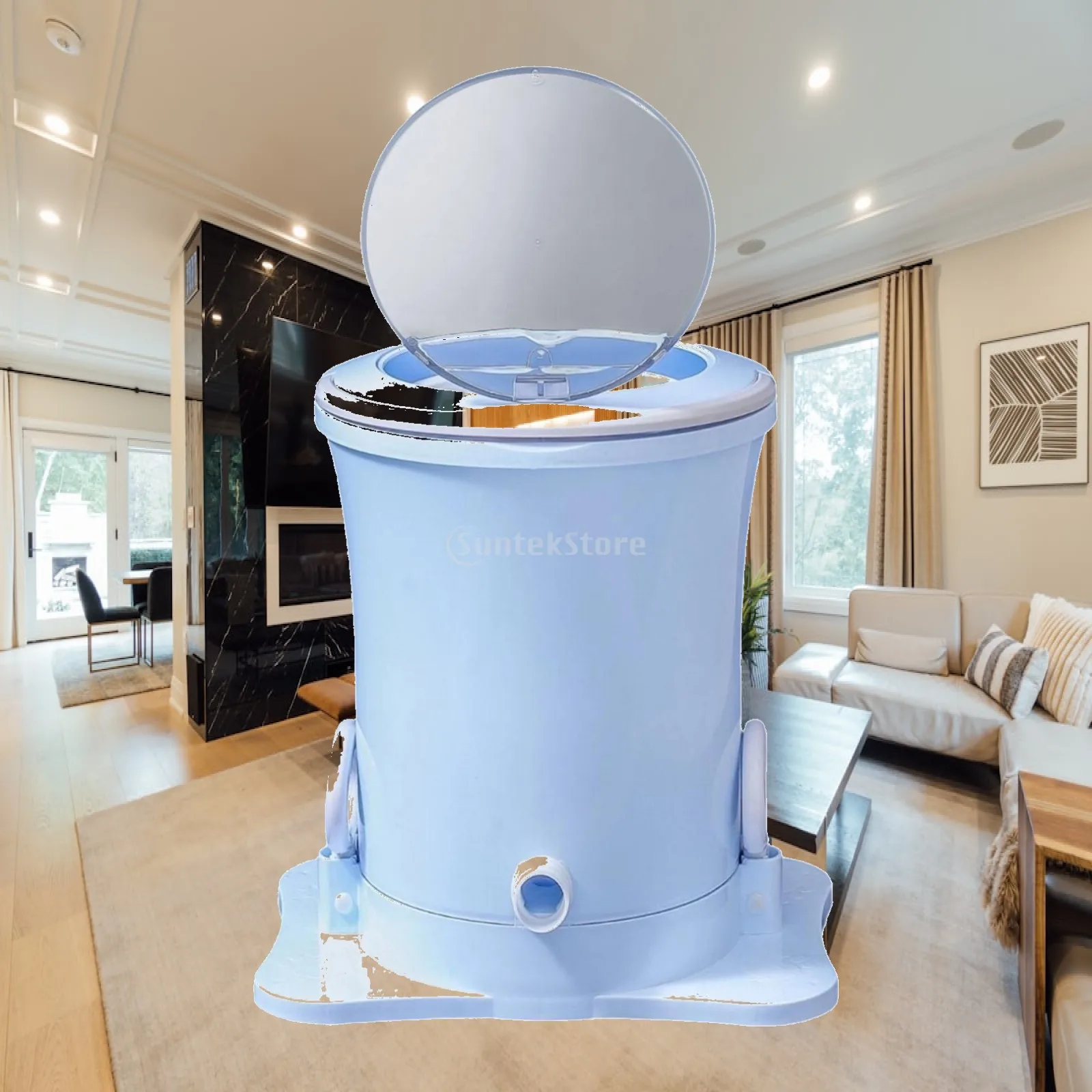 

Mini Spin Dryer Manual Clothes Drying Machine Non Electric Stable Pedal for Laundry Apartment RV School Outdoor
