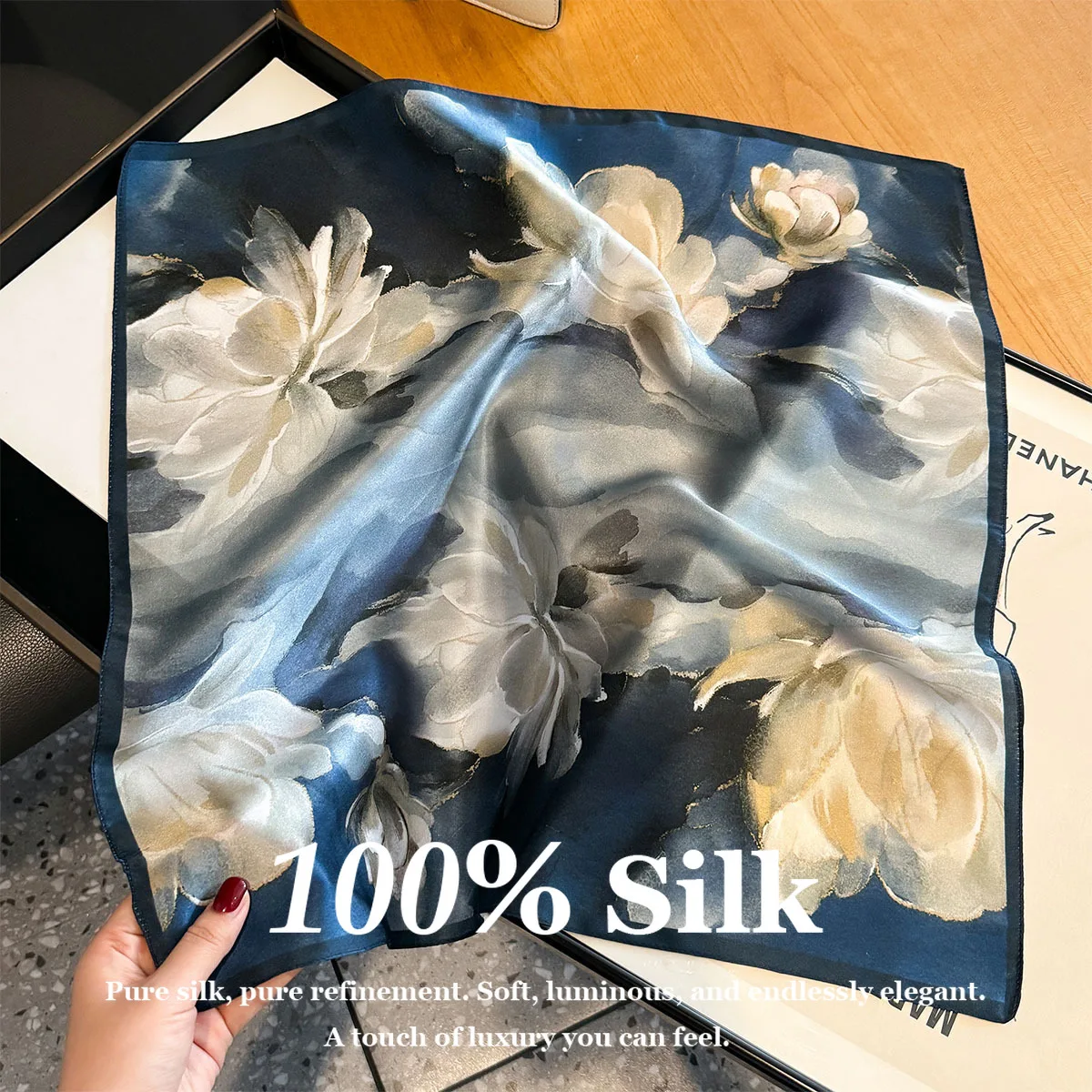 100% Echte Seide Bandana Damen Quadratische Schals Wickeltuch Sommer Luxus Stirnband Hijab Schal Haarband Hals Mode Twilly Schal