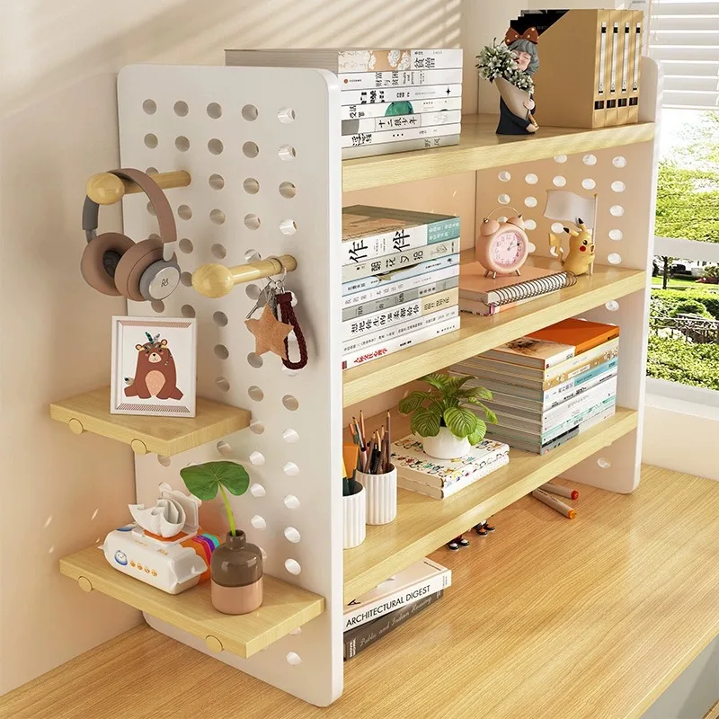 Desktop Shelves Desk Storage Racks Household Multi-layer Book Display Racks Desk Hole Boards Shelves