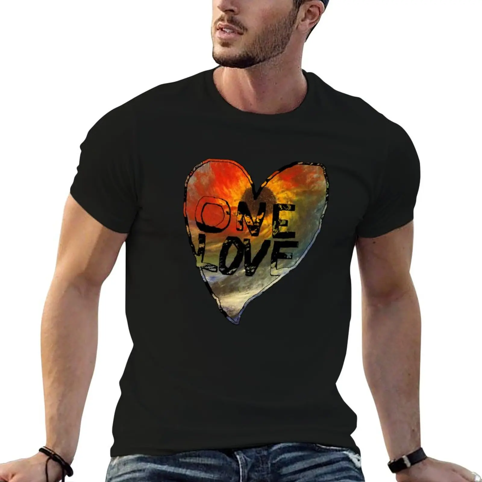 

one love T-Shirt man graphic t shirt men t shirt cotton 100% T-Shirt