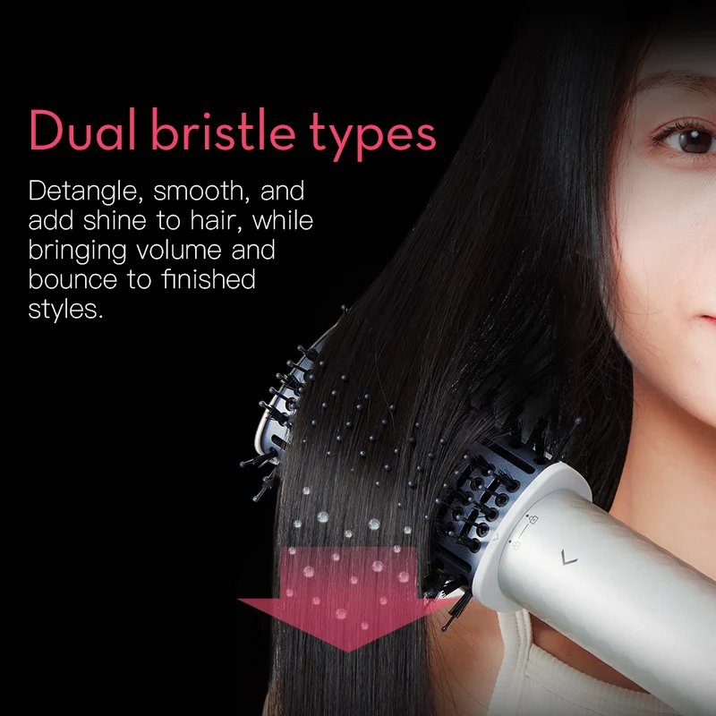 IB Hair Dryer Brush, Multi-Styler, Secagem Rápida, Negative Ion, Auto-Wrap Curlers, Cerdas de Javali, Alta Velocidade, 5 em 1