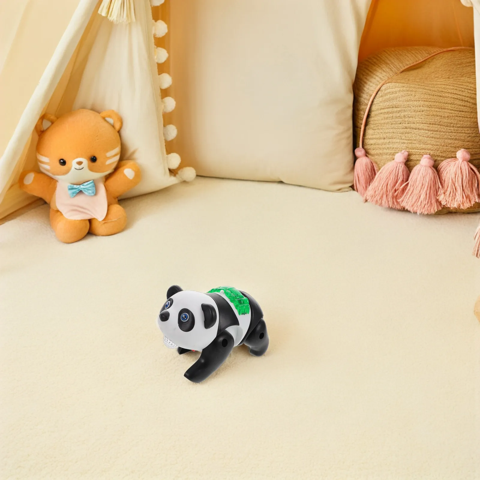 Electronic Walking Panda with Music LED Lights Interactive Crawling Singing Panda Pet for Kids Home Kindergarten