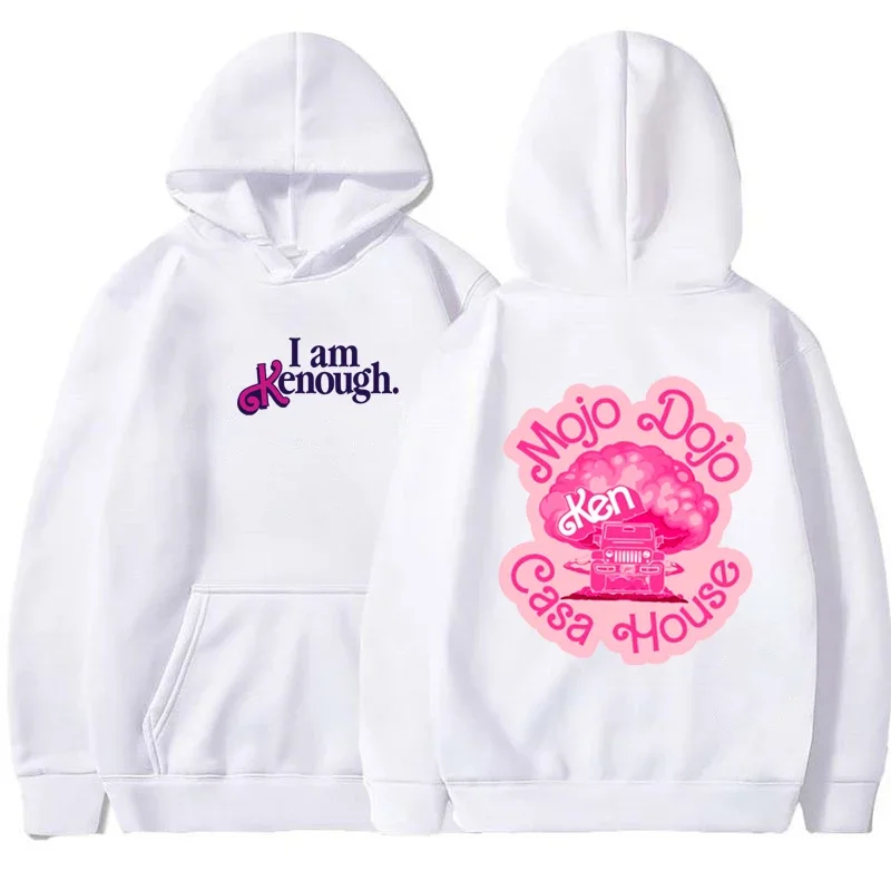 

Women's I Am-Kenough Popular Pink Print Hoodie, Kenough Women's Pullover, Casual Fashion Hip-Hop Streetwear, Long Sleeve Unisex