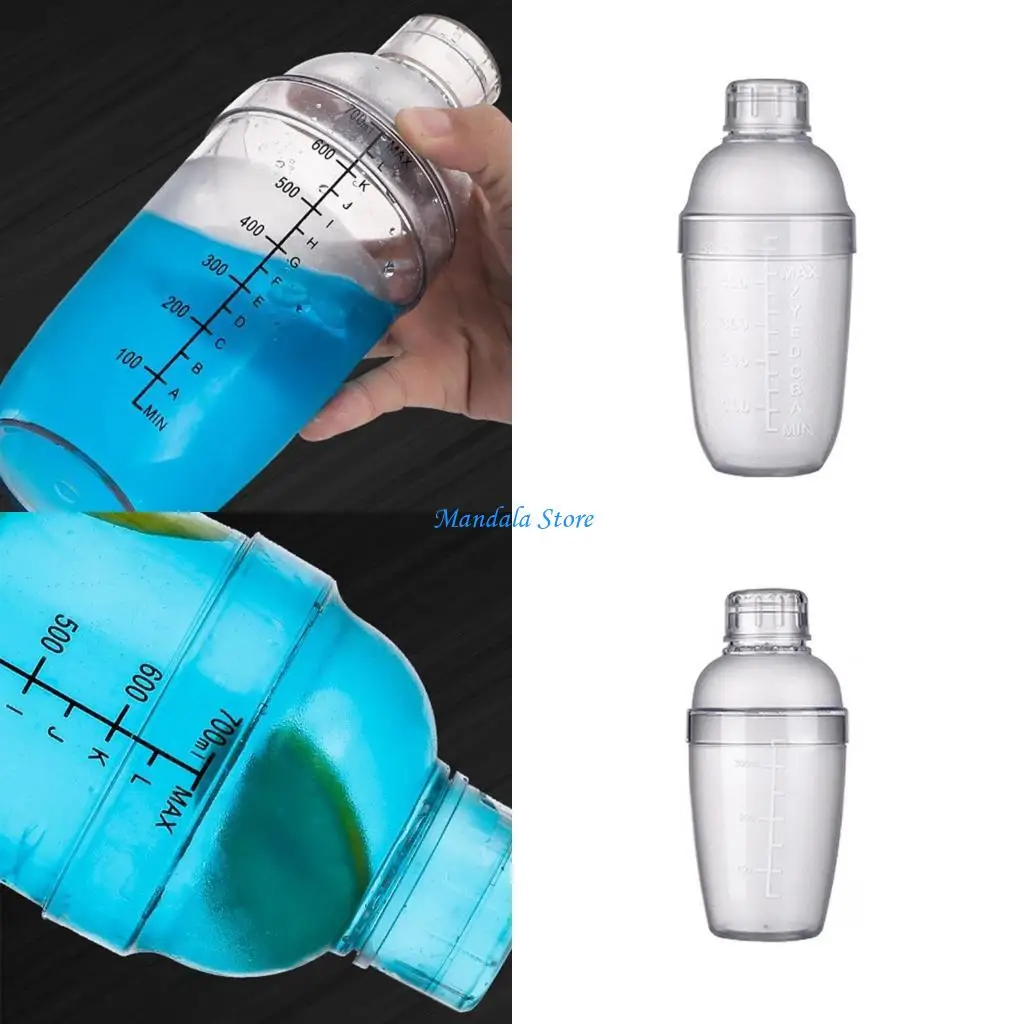 

U2JC Plastic Shake Cups Wine Drink Mixers Shake Bottle 4 Capacities 2 Colors Choose