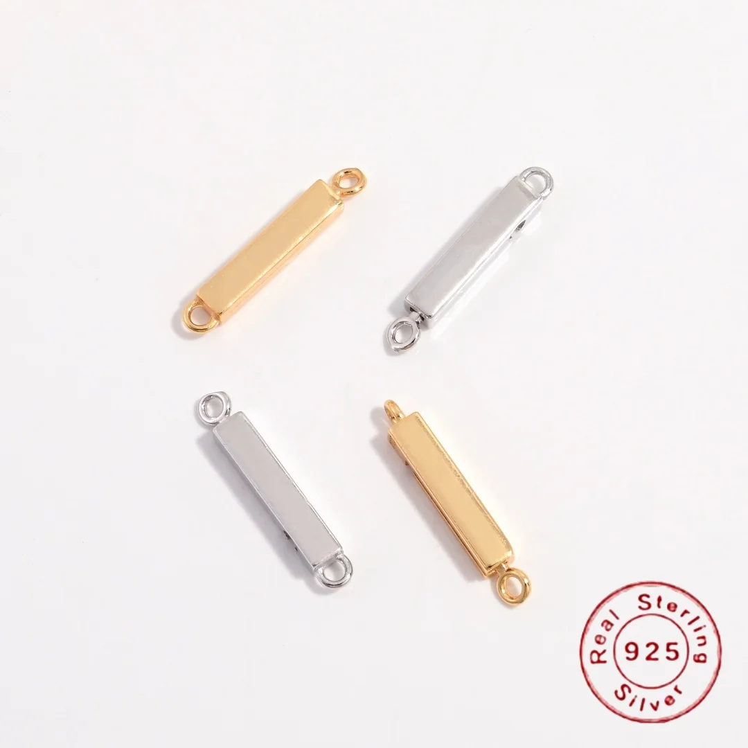 

Застежка-слайдер из стерлингового серебра S925, минималистичный квадратный соединитель для браслетов и ожерелий, аксессуары для самостоятельного изготовления украшений SK174