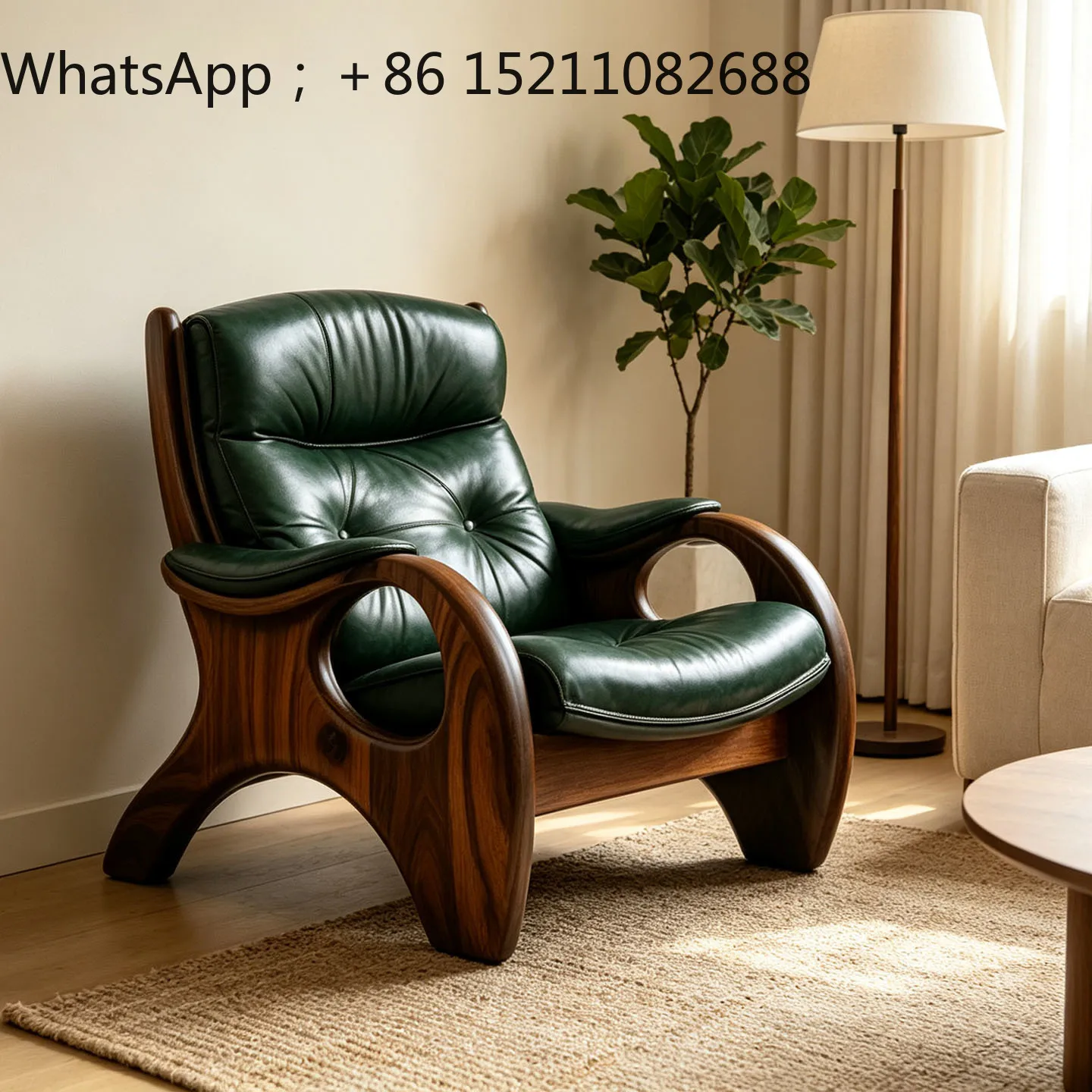 SCY medieval solid wood leisure chair retro leather single sofa chair rest sit on the book chair