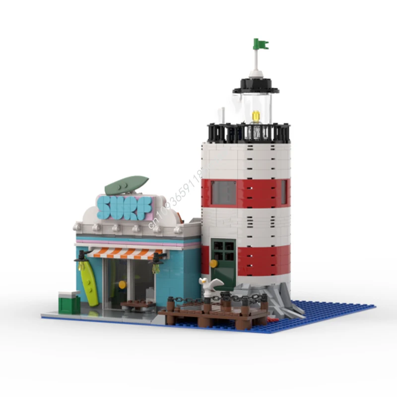 

865pcs MOC Lighthouse & Board Shop Modular Buildings DIY Engineering Project Building Blocks Ideal for Young Innovators