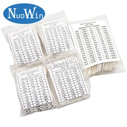 0402 0603 0805 1206 1210 2010 2512 Kit campione resistore Chip SMD resistenza in lega Set assortito 1% 5% 10R 100R 220R 1K 10K 100K