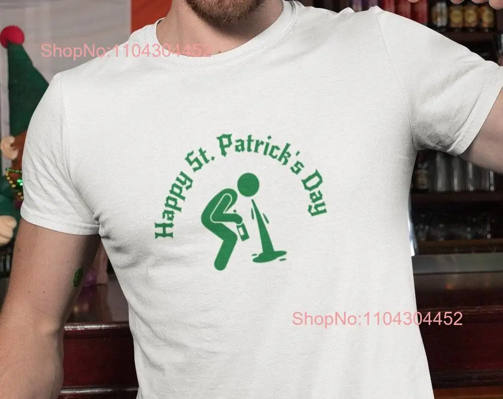 St Patricks Day T Shirt Funny Irish Paddys Lucky Puking long or short sleeves