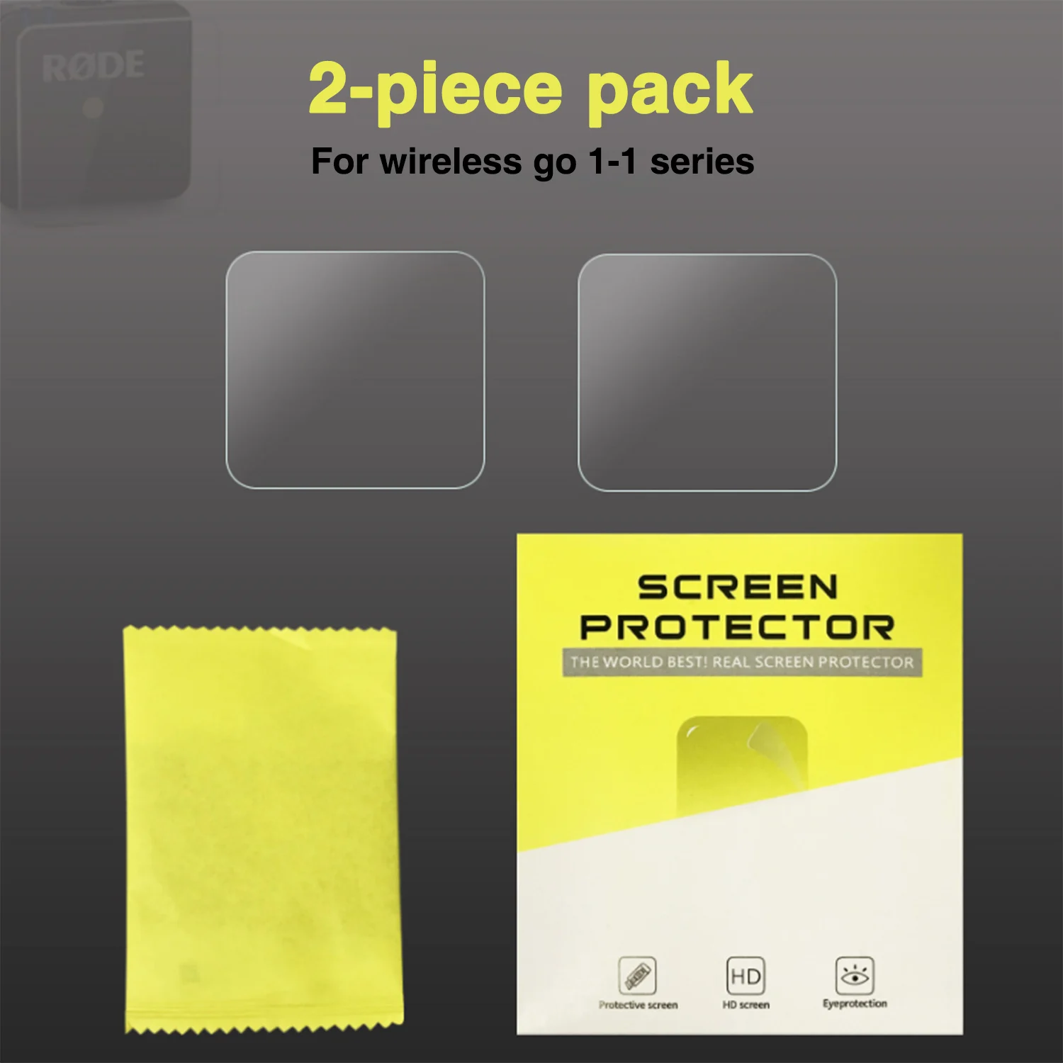 Закаленное стекло для защиты экрана микрофона Rode Wireless GO II / Mark I