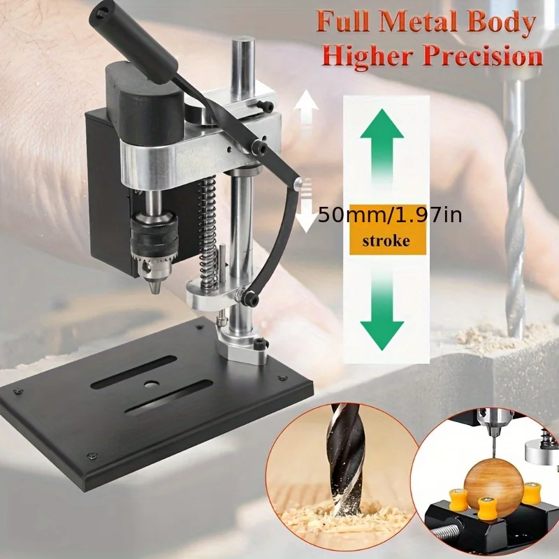 Mini Electric Bench Drill Press Stand Kit 8000 r/min 7-Gear Variable Speed Benchtop Drilling Machine Precise Drill DIY Drilling