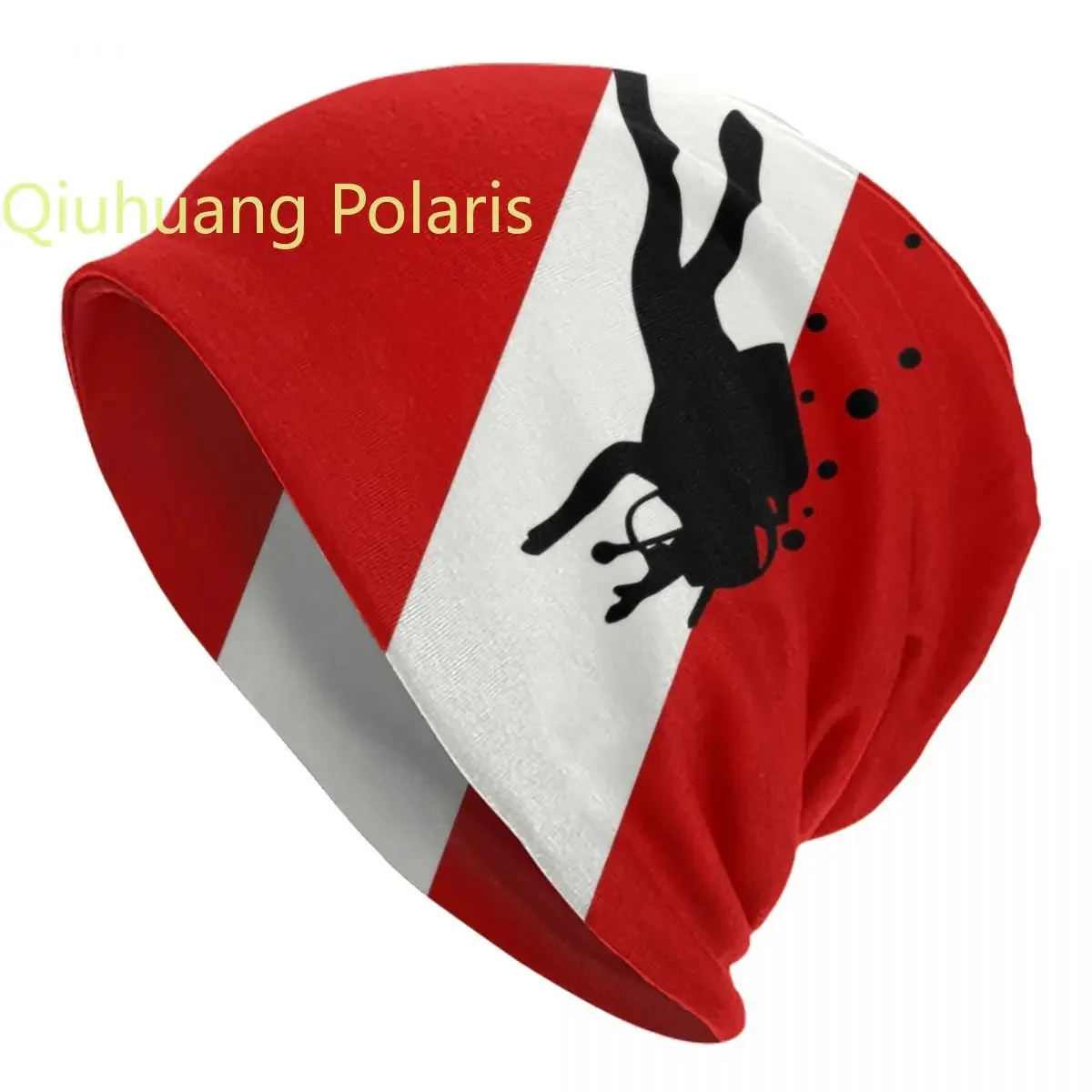 Scuba Dive Flag Bubble Skullies Beanies Caps Men Women Unisex Cool Winter Warm Knit Hat Adult Diving Diver Bonnet Hats