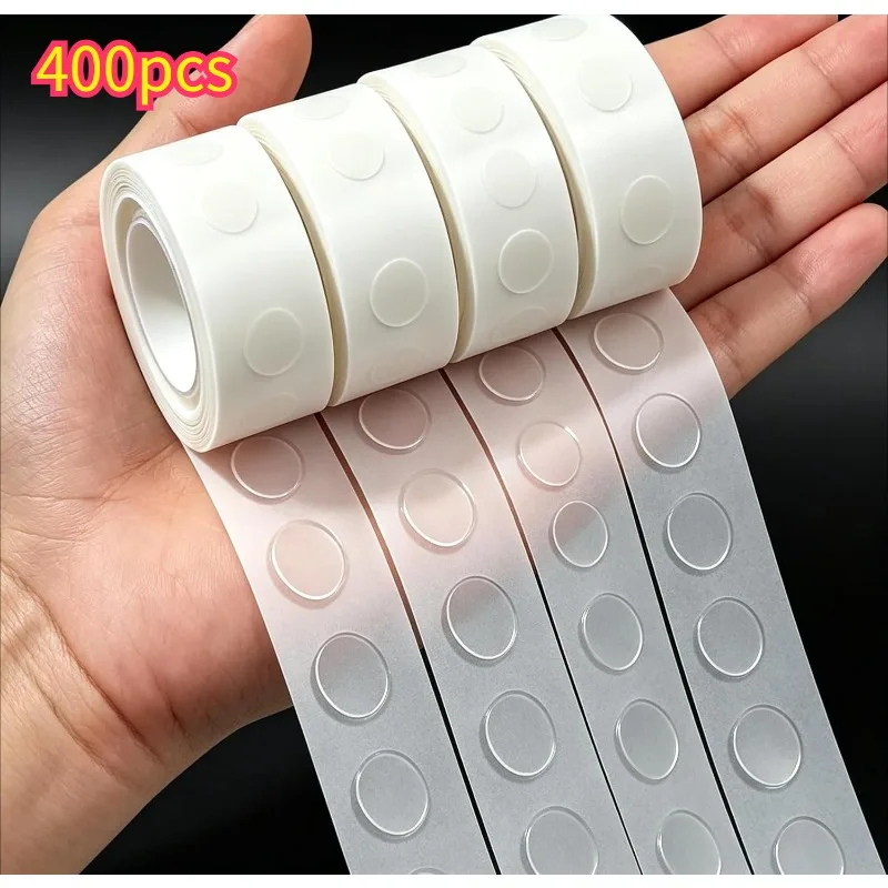 400 Pcs Clear Double-Sided Removable Adhesive Dots (0.439 Inch), Sticky Putty for Balloons Crafts Posters,Residue-Free Photo