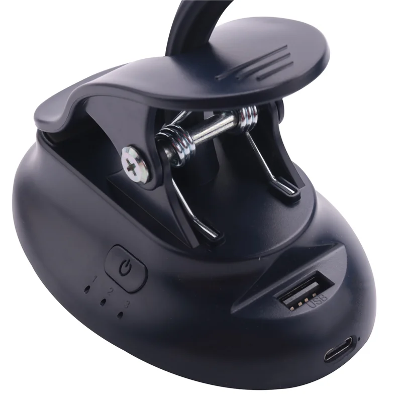 ABSS-3X Mini Clip Stroller Fan,3 Speeds Settings,Flexible Bendable Usb Rechargeable Battery Operated Quiet Desk Fan Navy Blue