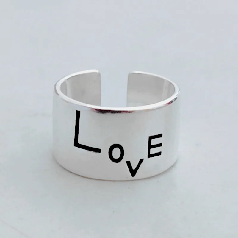 New in 925 Sterling Silver LOVE ​Adjustable Women's Engagement Ring Wedding Female Fashion Jewelry
