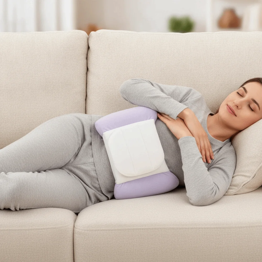 Soft Cotton Filled Lumbar Support Pillow Adjustable Strap Breathable Lumbar Cushion Belt Ergonomic Design Comfortable