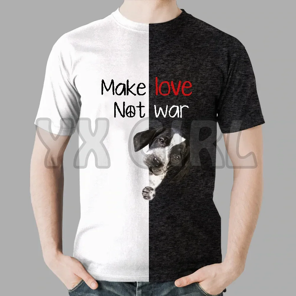 Summer Fashion Men t shirt Make-Love-Not-War-Golden-Retrieve3D All Over Printed T Shirts Funny Dog Tee Tops shirts Unisex Tshirt