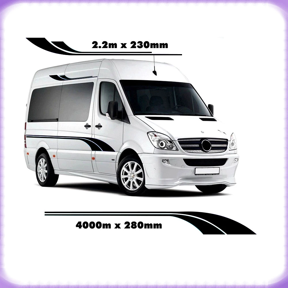 4m  MOTORHOME STRIPES CAMPER VAN SPRINTER VINYL GRAPHICS DECALS