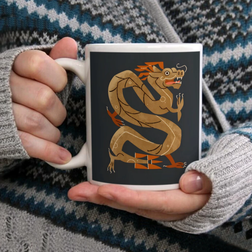 

Lucky DragonCoffee Mug Tea Cup 11oz Coffee Cup Funny Birthday Ceramic Mug Personalized Cup