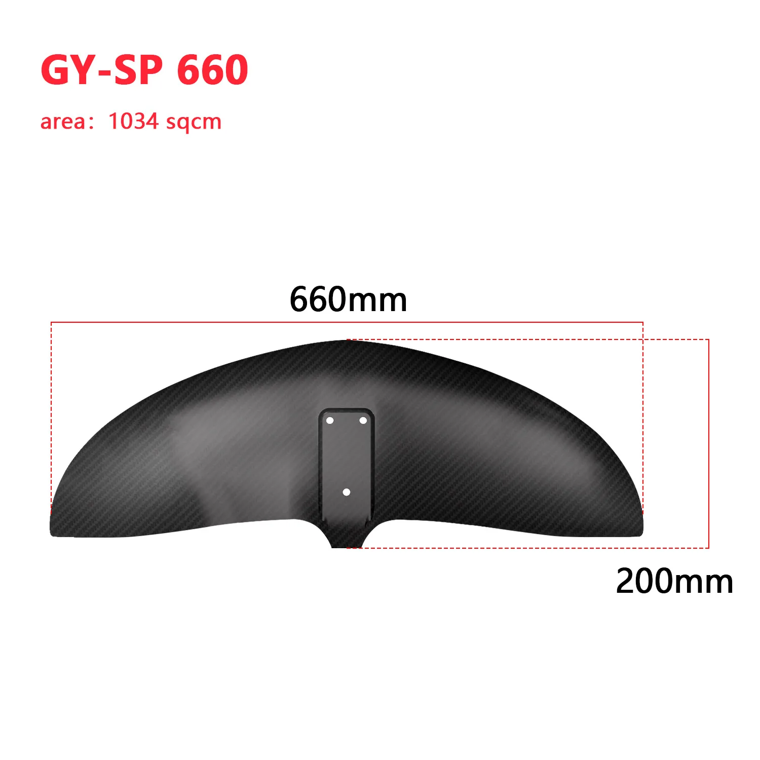 Customizable 1034 Sqcm Carbon Fiber Hydrofoil Front Wing GY-SP660 for Surfing And Water Sports - Lightweight Design for Enhanced