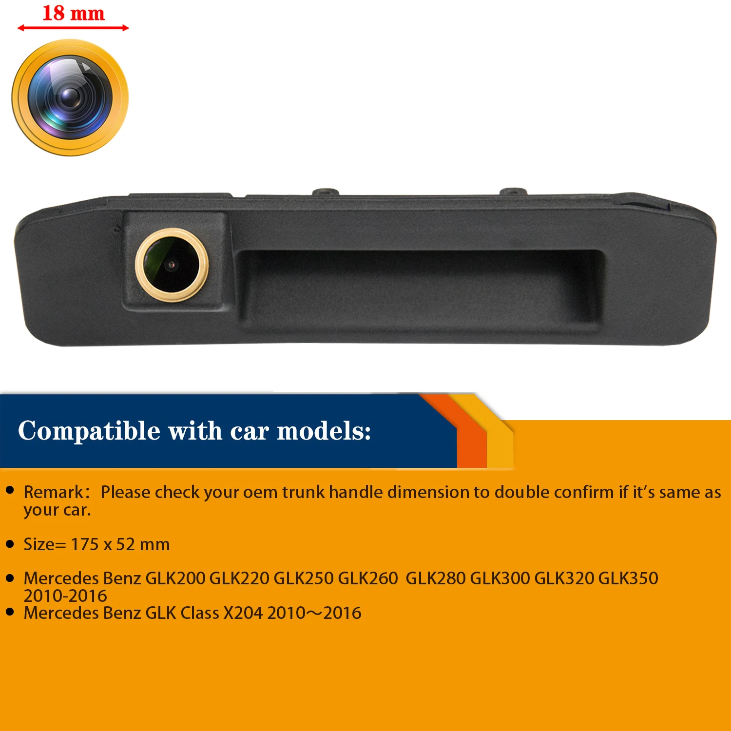 Misayaee Golden for Mercedes Benz GLK 200 220 250 260 280 300 320 350 400 450 X204 2011-2016 Car Rear View Reverse Backup Camera