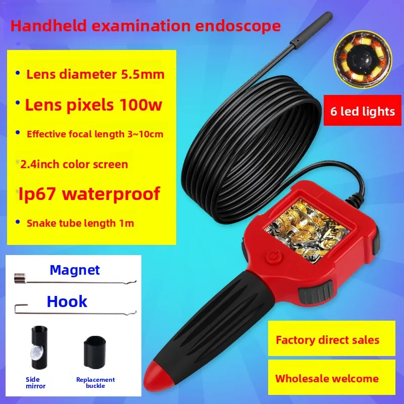 

Эндоскоп, камера высокого разрешения, промышленная труба, ремонт автомобиля, кондиционер, проверка двигателя, водонепроницаемый зонд, детектор