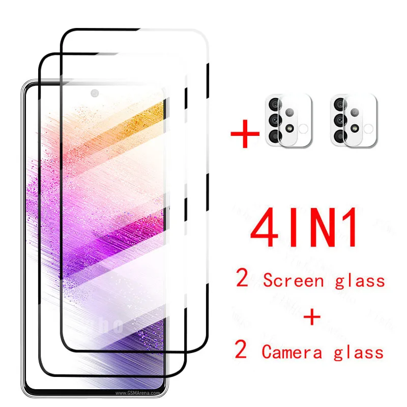 Tempered Glass For Samsung Galaxy A73 5G A53 A33 A52 A32 Screen Protector Samsun S22 Plus 5G S21 FE S22+ Camera Lens Phone Film