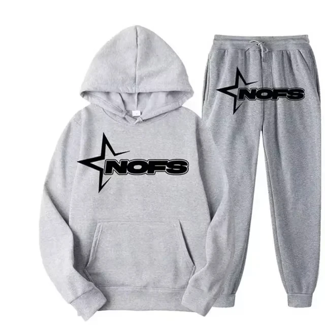 2026 Streetwear Men Hooded Sweatshirt Tracksuit Star NOFS Letter Print Long Sleeve Hoodie and Jogger Pants Sports Outfit view 5