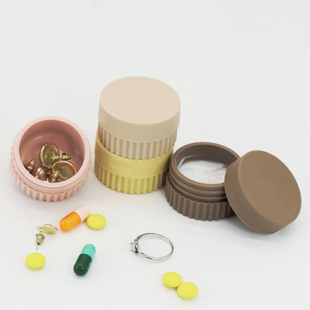 20ml Portable Silicone Travel Jars with Lid, Cosmetic Face Body Hand Cream Jars, Mini Travel Jewelry Cream Powder Case