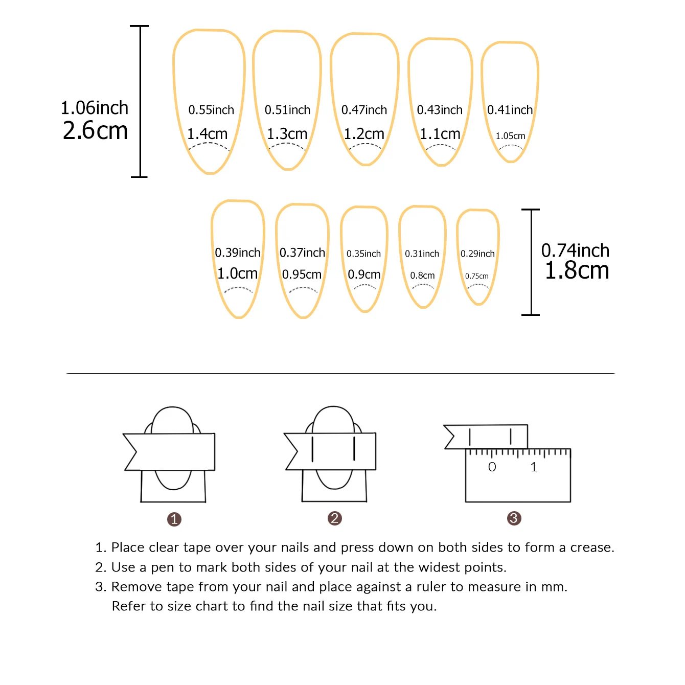 24-teiliges Set für sofortiges Makeover mit roten französischen Mandel-Kunstnägeln, 1 Nagelfeile & 1 Nagelkleber-Aufkleber-Set – Detail 6