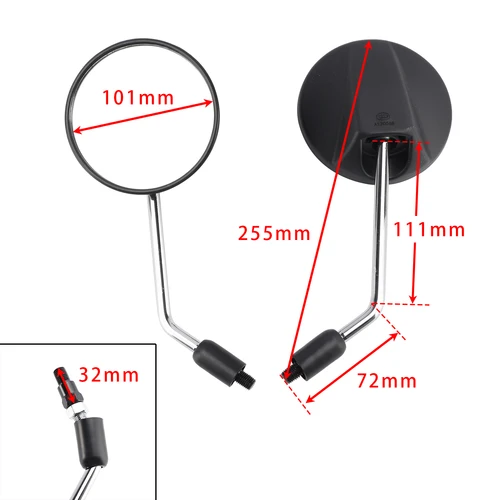 Imagen 2 del producto Juego de espejos retrovisores para Kawasaki KLX 230 / ABS 2020-2021 KLR 650 2012 2013 2014