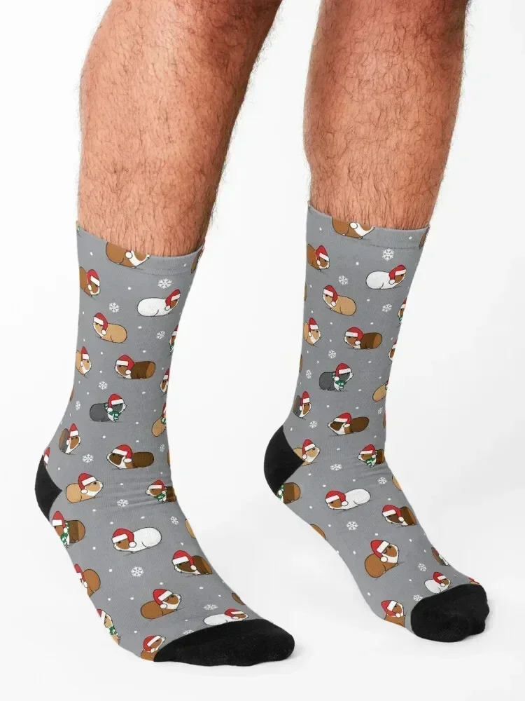 Christmas Guinea pigs - grey Socks Heating sock anti-slip christmas stocking christmas gifts Boy Socks Women's