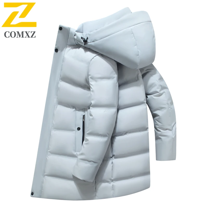 

COMXZ стеганая куртка с утолщенным капюшоном для офиса, морозостойкая теплая парка, повседневное деловое легкое зимнее хлопковое пальто