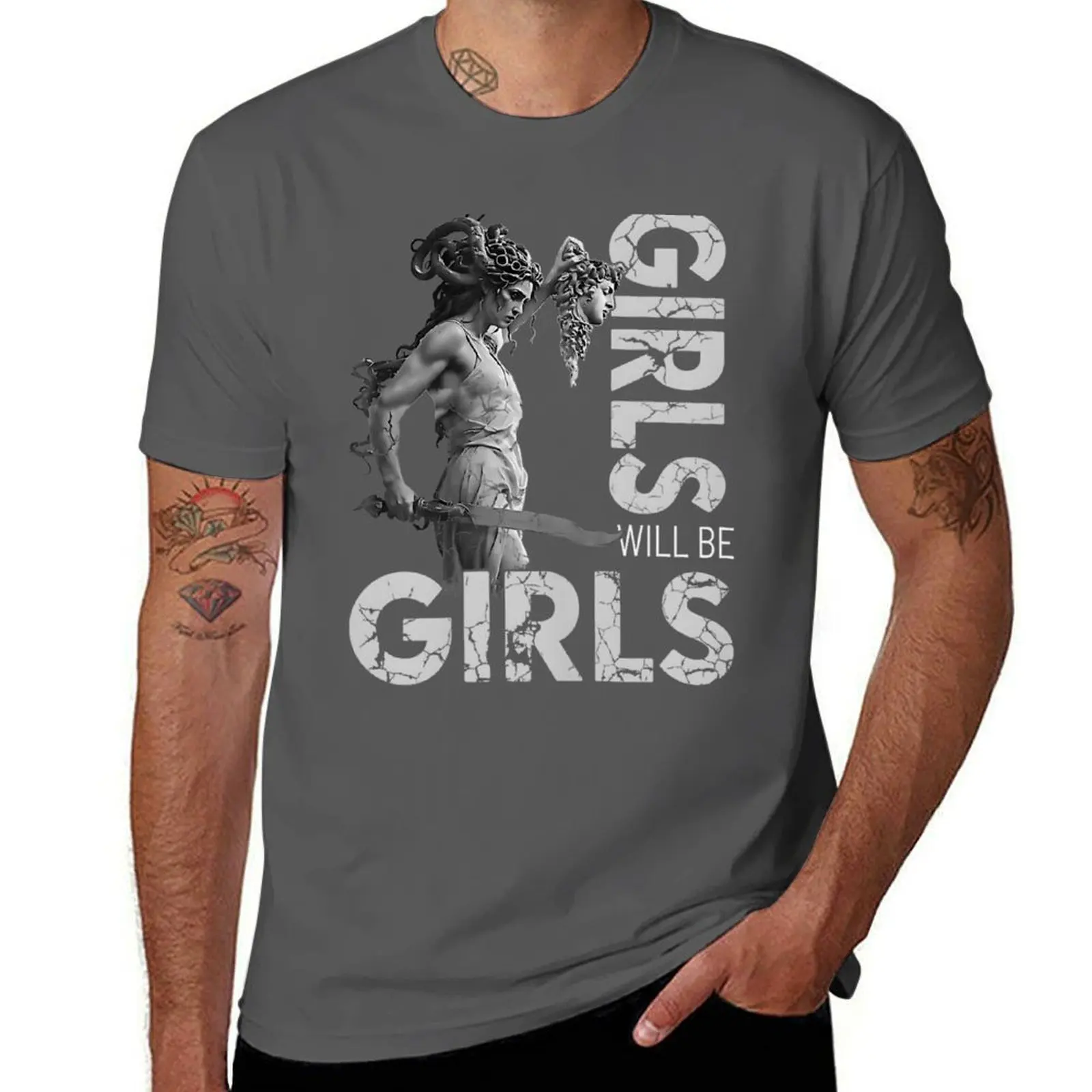 

Girls Will Be Girls Medusa with the Head Feminist Feminism T-Shirt t shirts for man slim fit man t shirts graphic T-Shirt