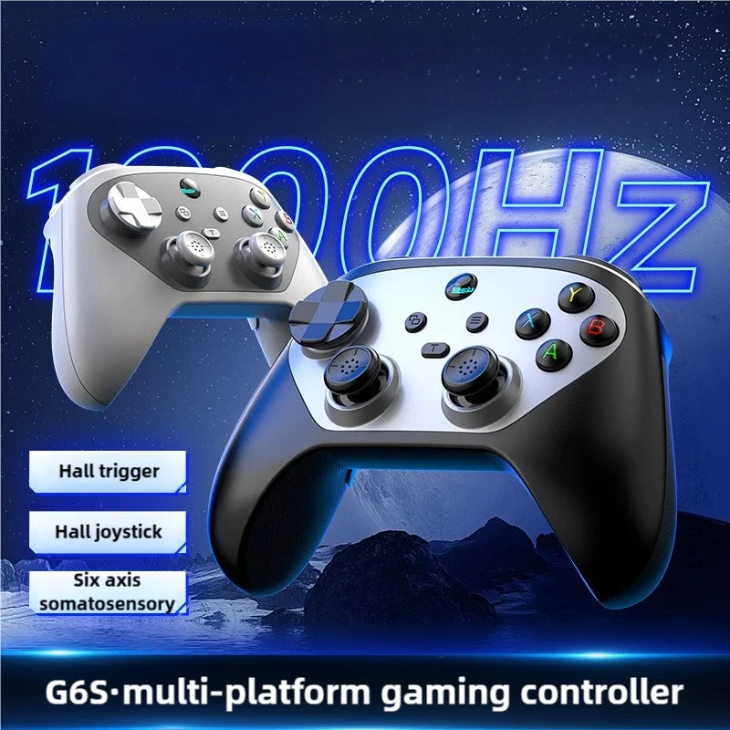 G6S Wireless Game Controller Dual Hall Effect Vibration Six-Axis Burst Key for Nintendo Switch Android IOS PC Bluetooth