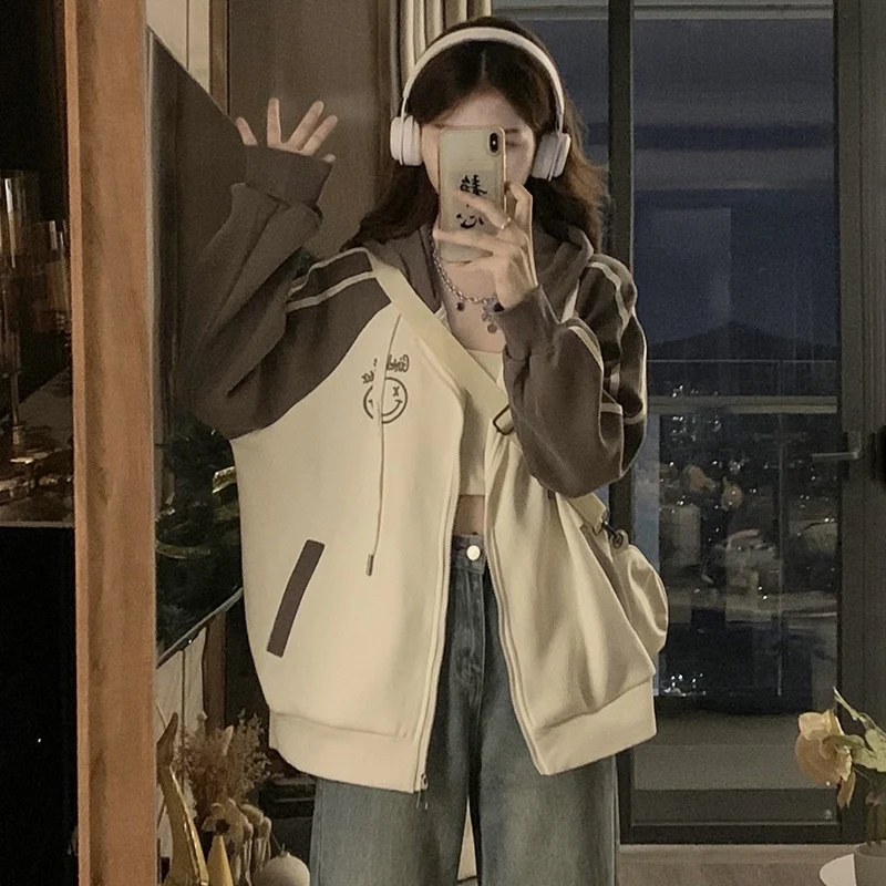 

Baseball Jackets Varsity Womens Spring Embellished Waterproof Stretchy Antique V-Neck Noctilucent Fishbone Zippered Classic Chic