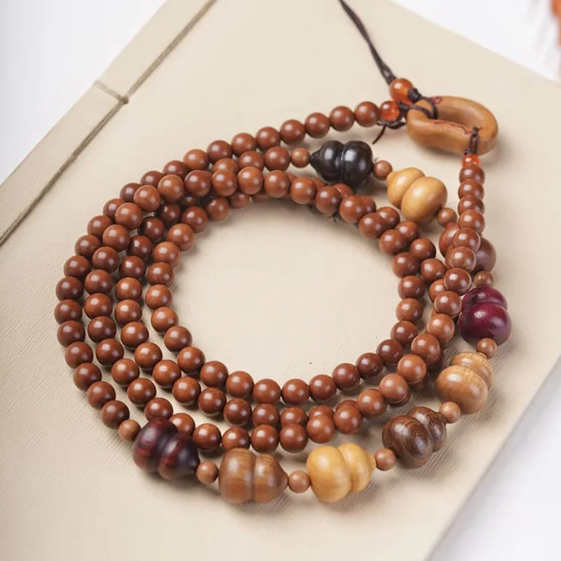 Jujube wood DIY gourd- mobile phone chain pendant accessory, 8mm size, unisex Chinese-style cultural bead string