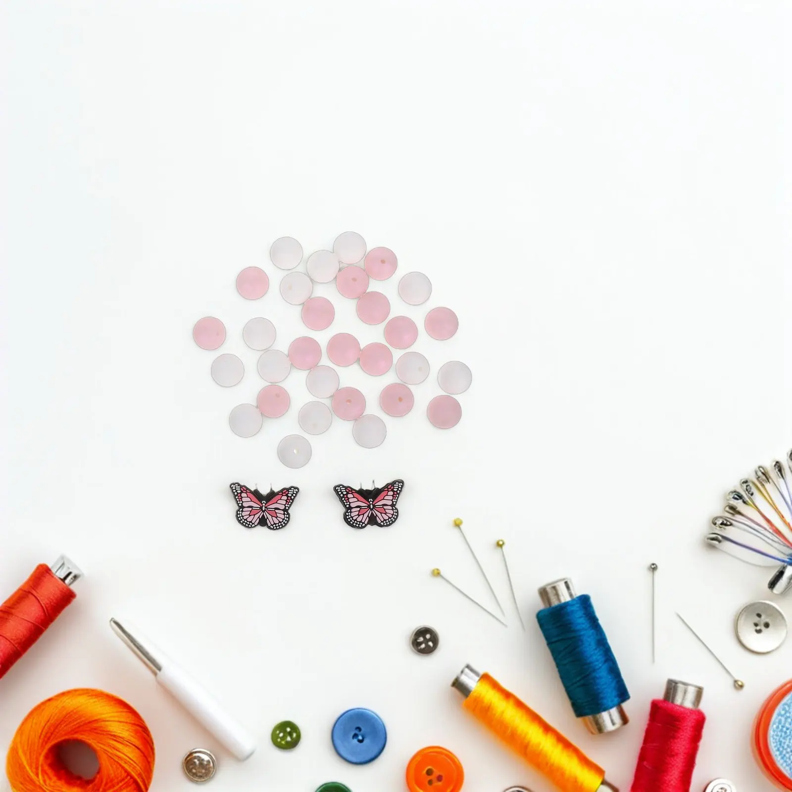 

Набор силиконовых бусин для рукоделия: круглые бусины-бабочки для браслетов, брелоков, аксессуары для изготовления украшений своими руками, разноцветные, универсальные