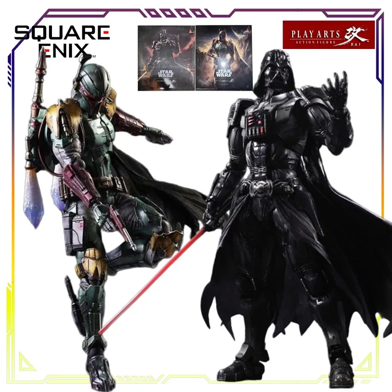 

SQUAREENIX Original PLAY ARTS Modified Star Wars Series Darth Vader\Boba Fett Anime Action Figure Model Toys Gifts Fo Boys