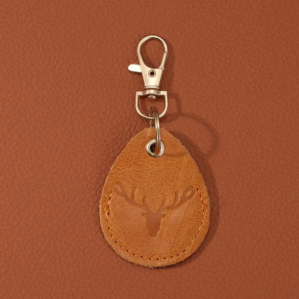 High Quality Leather Access Card Case Anti-lost Anti-fall Key Tag Ring Fingerprint-proof Accessories Access Card Bag Universal