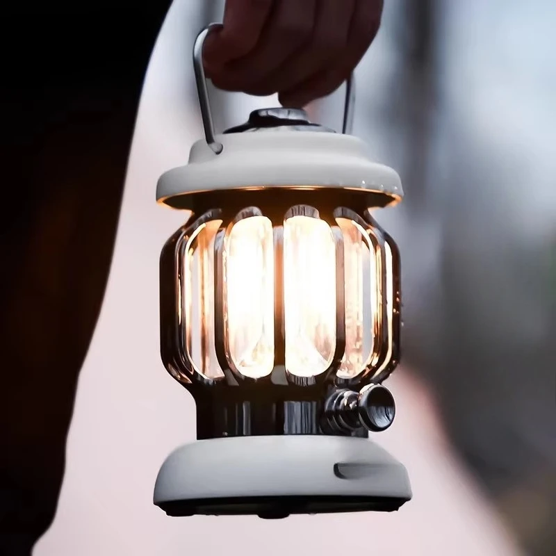 Retro Waterproof Magnetic Outdoor Camping Tent Chandelier with LED Light and Extra Long Battery Life