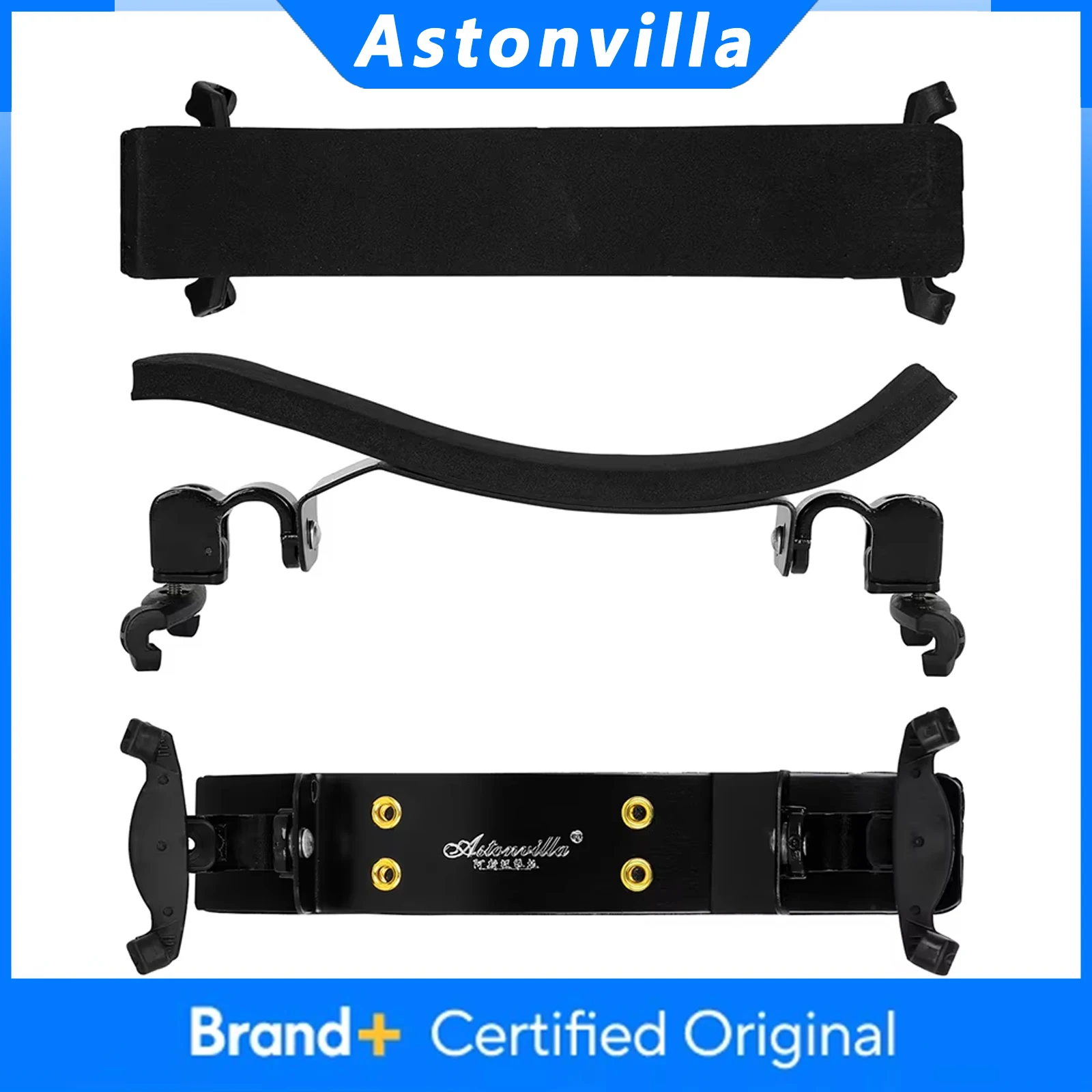 Astonvilla 4/4 Violin Shoulder Rest Aluminum Alloy Fiddle Shoulder Rest Soft Comfortable Sponge Shoulder Pad Violin Accessories