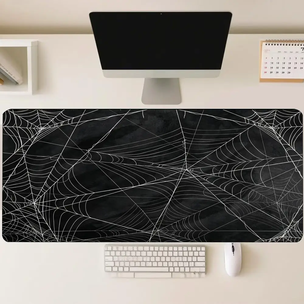 Spooky Dark Spider Web Gothic Art Non‑Slip Rubber Large Mouse Pad Smooth Desk Mat For Laptop Computer Daily Gaming Work Setup