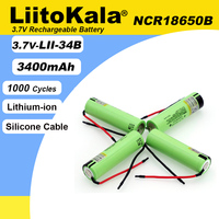 LiitoKala New Original NCR18650B 3.7v 3400mAh 18650 Li-ion Rechargeable Battery Welding Silica gel Cable DIY