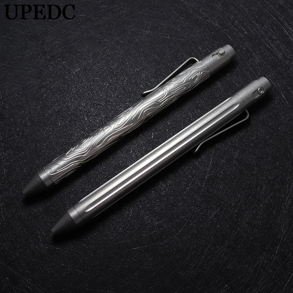 CNEDC Double Lock Press Type Titanium Alloy Gel Pen Signature Pen G2 Refill